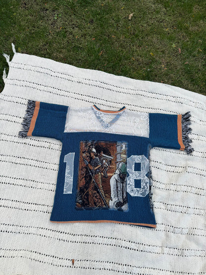 Blue Collar Upcycled Tapestry Jersey Size Large Oversize