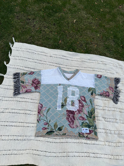 Floral Upcycled Tapestry Jersey Size 2XL Oversize