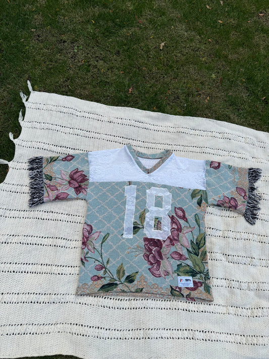 Floral Upcycled Tapestry Jersey Size 2XL Oversize