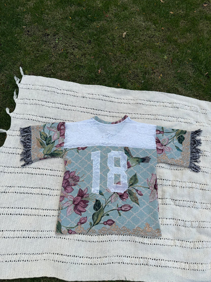 Floral Upcycled Tapestry Jersey Size 2XL Oversize