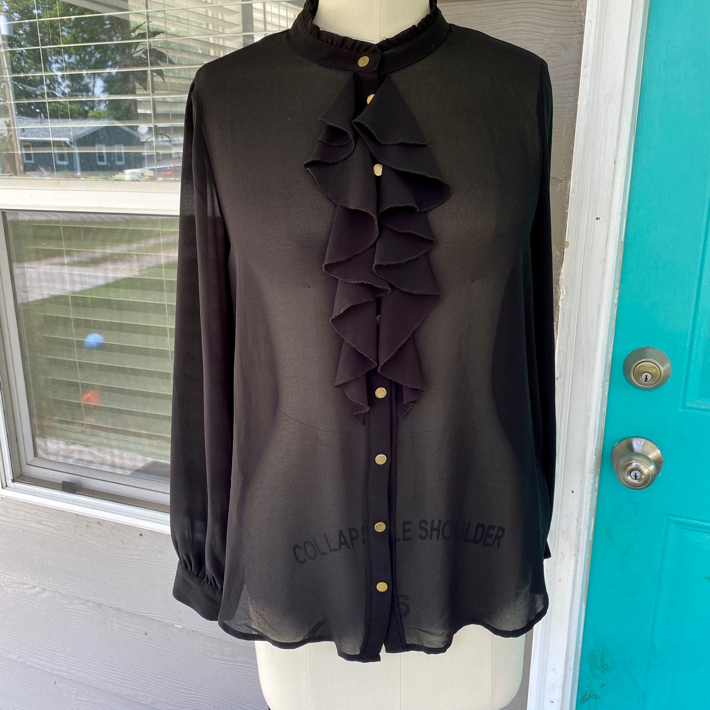 Black Ruffle Blouse