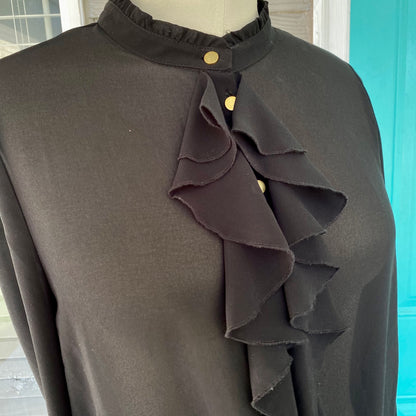 Black Ruffle Blouse