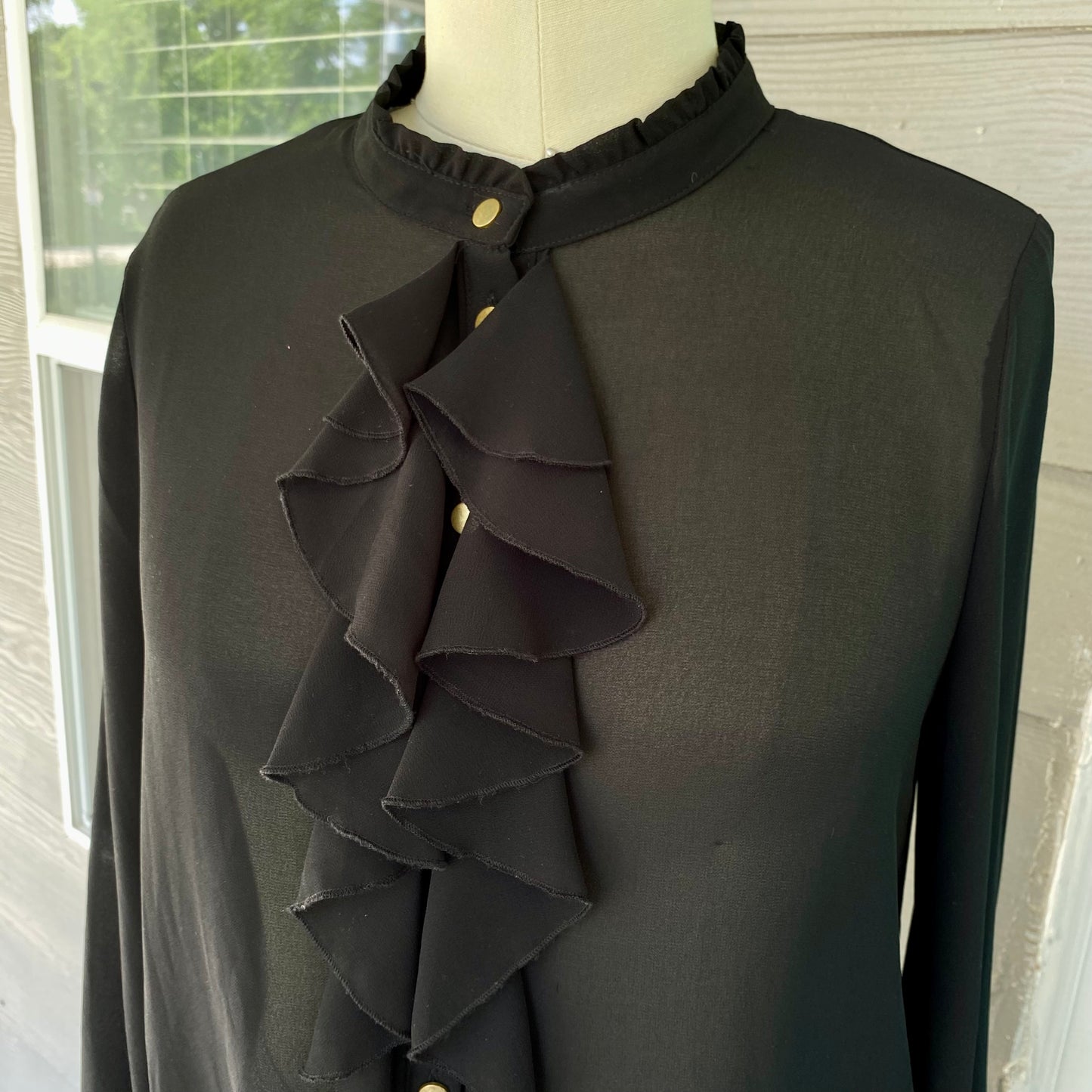 Black Ruffle Blouse