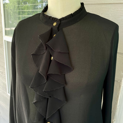 Black Ruffle Blouse