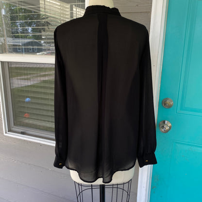Black Ruffle Blouse