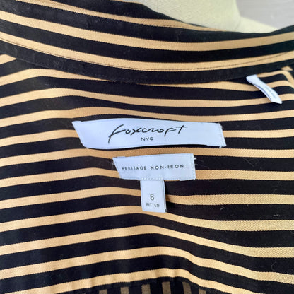 Striped Black and Gold Long Sleeve Button Up