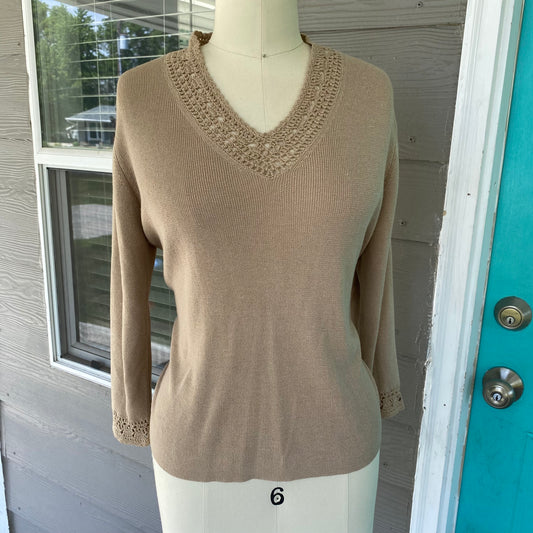 Crochet Trim Sweater