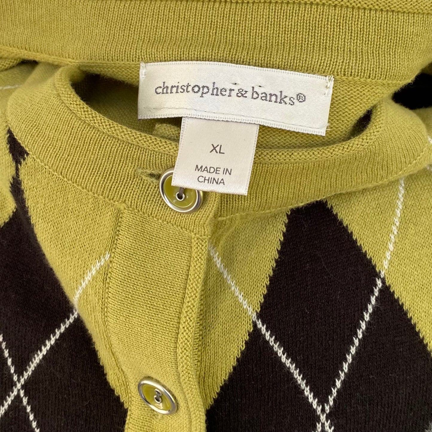 Green Plaid Cardigan