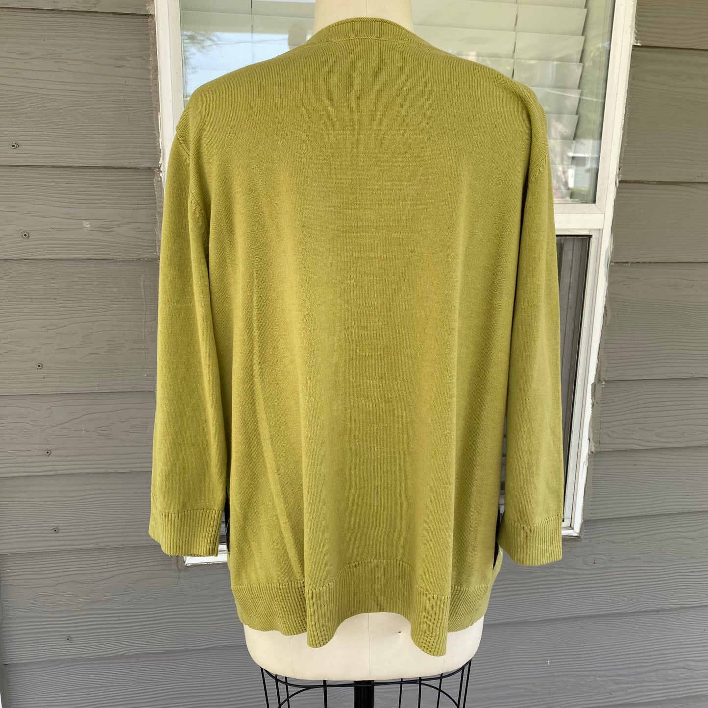 Green Plaid Cardigan