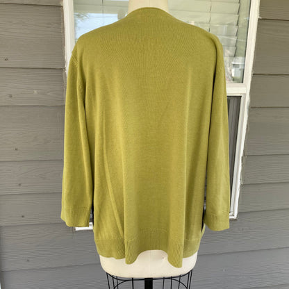 Green Plaid Cardigan