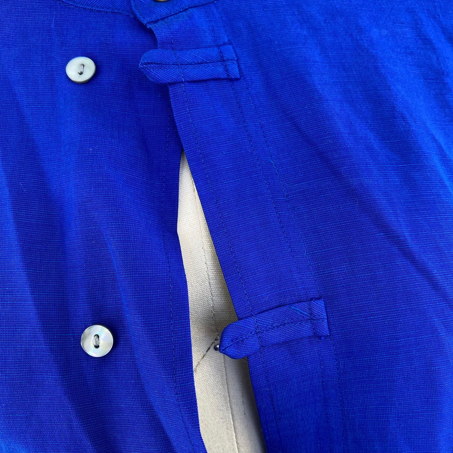 Vintage Blue Silk Button Up