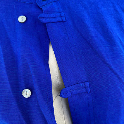 Vintage Blue Silk Button Up
