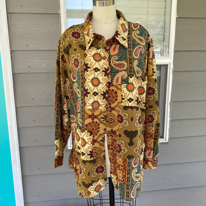 Golden Paisley Button Up