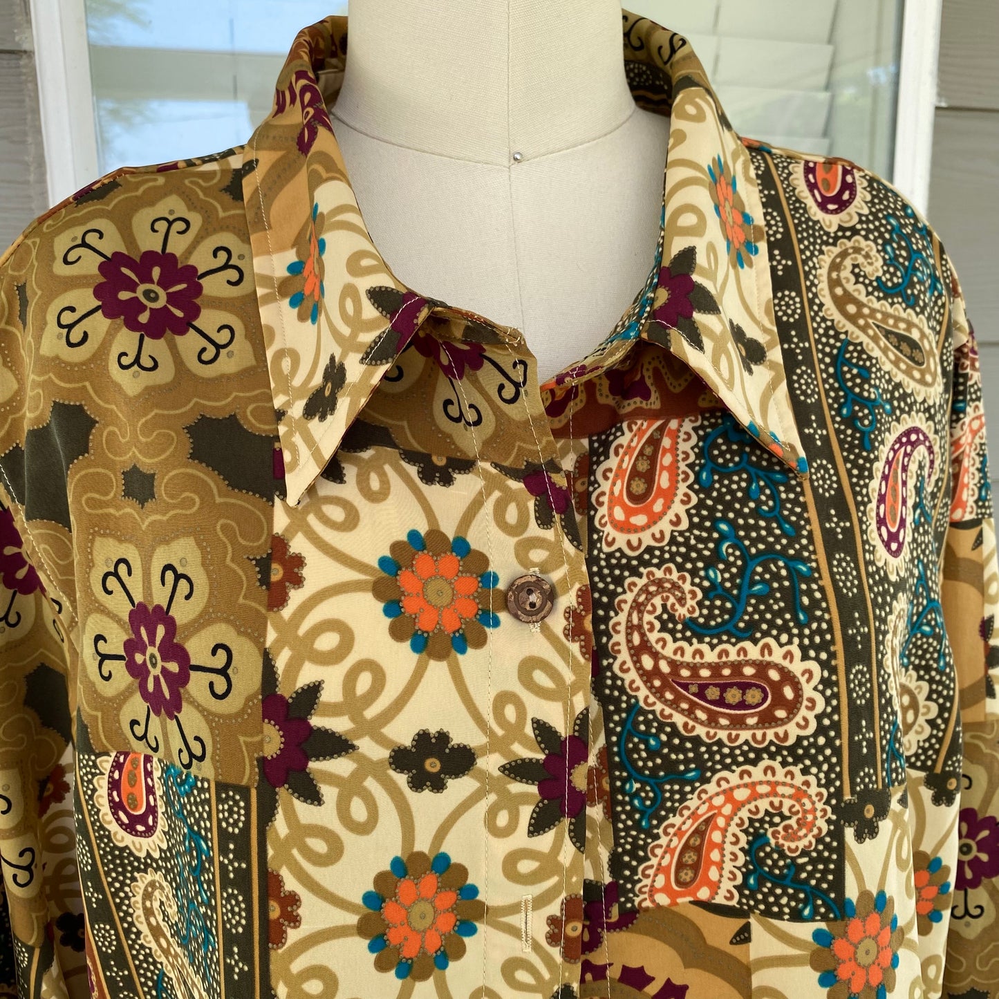 Golden Paisley Button Up