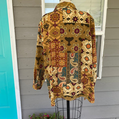 Golden Paisley Button Up