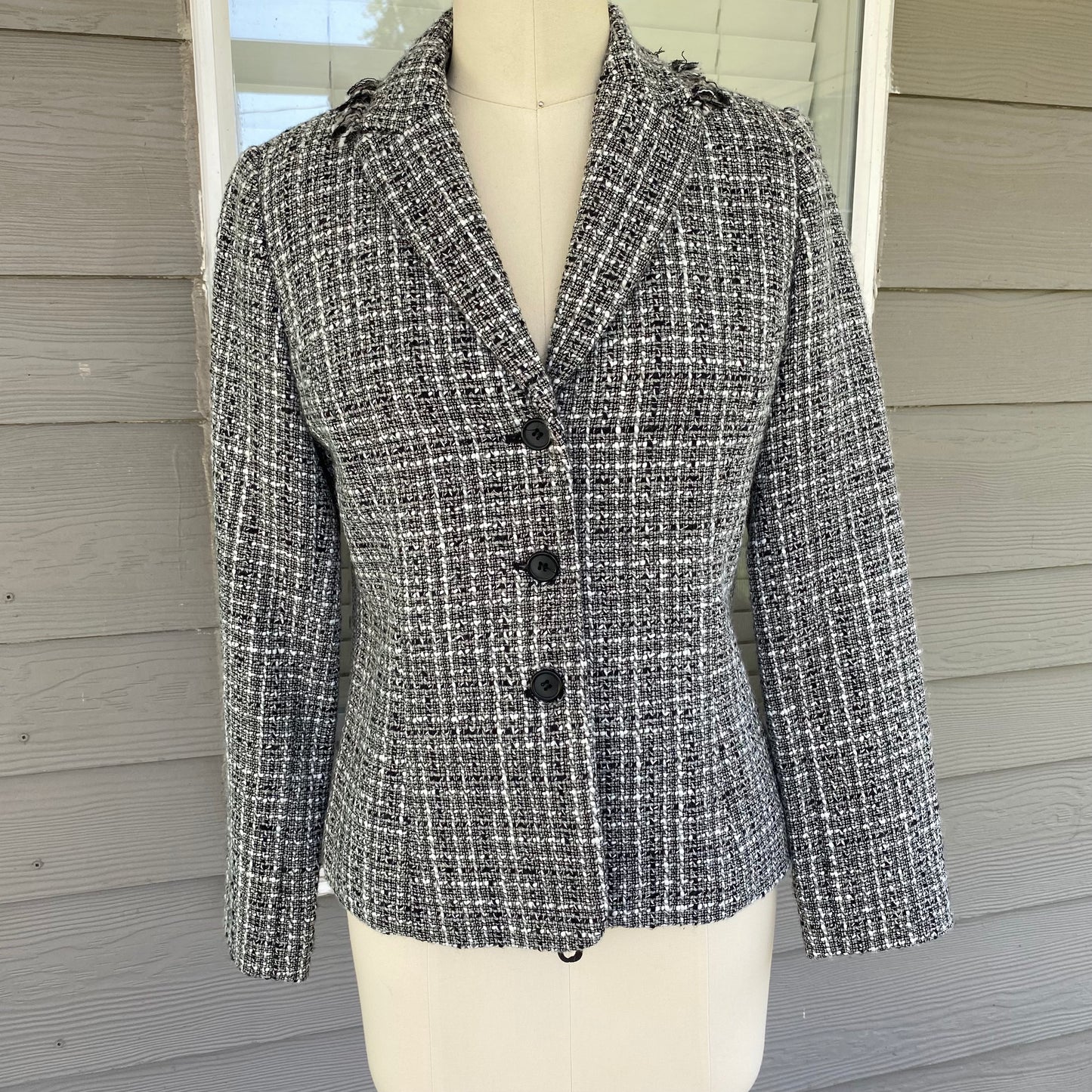 Black and White Tweed Blazer