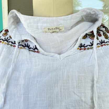 Embroidered Linen Blouse