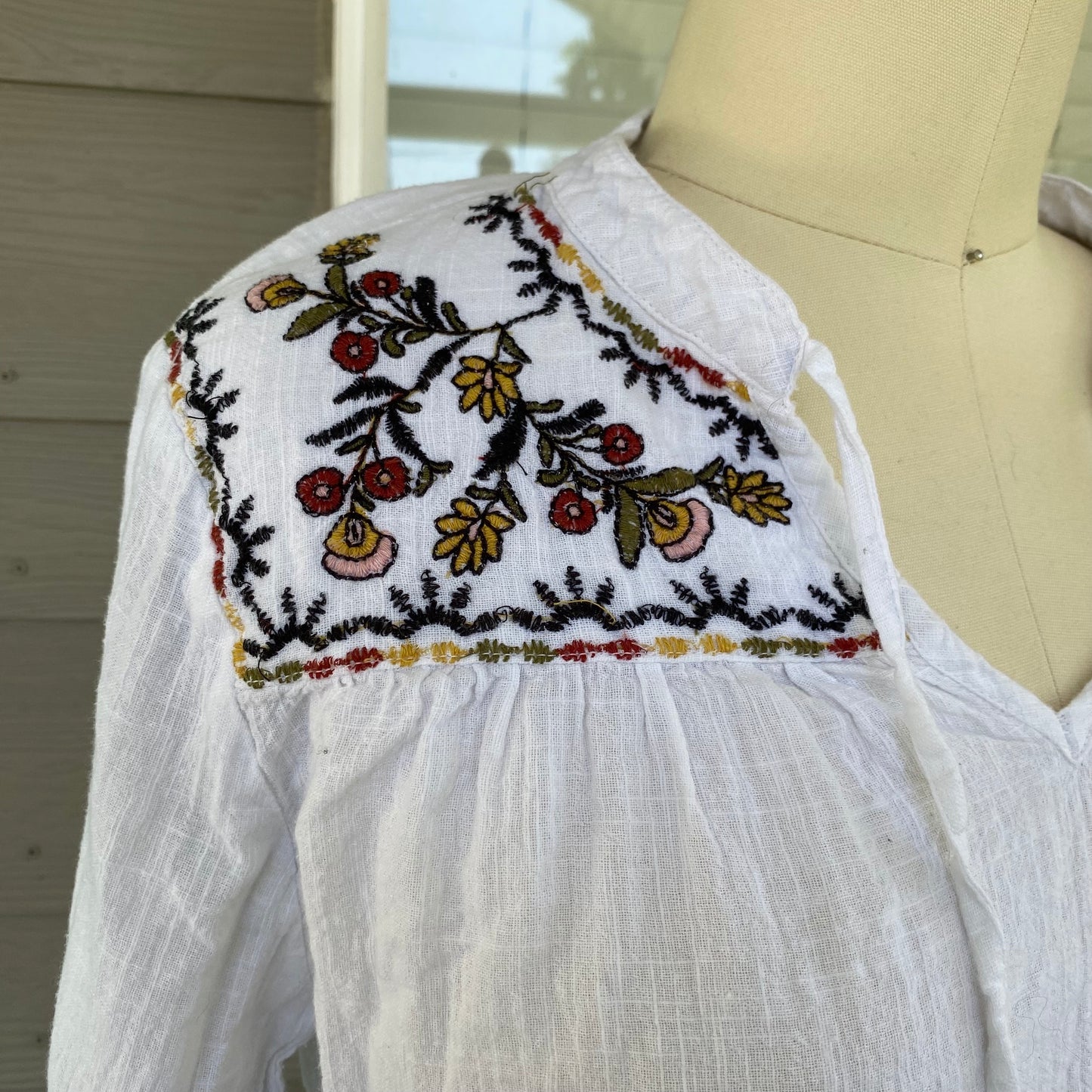 Embroidered Linen Blouse