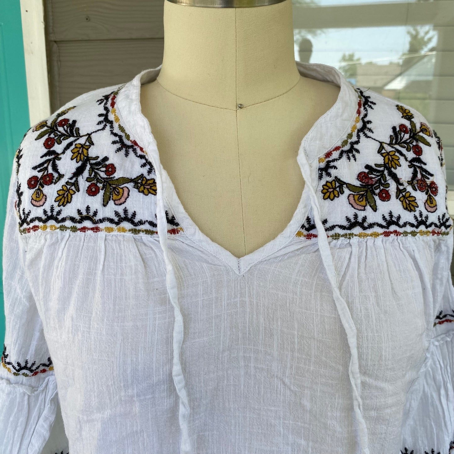 Embroidered Linen Blouse