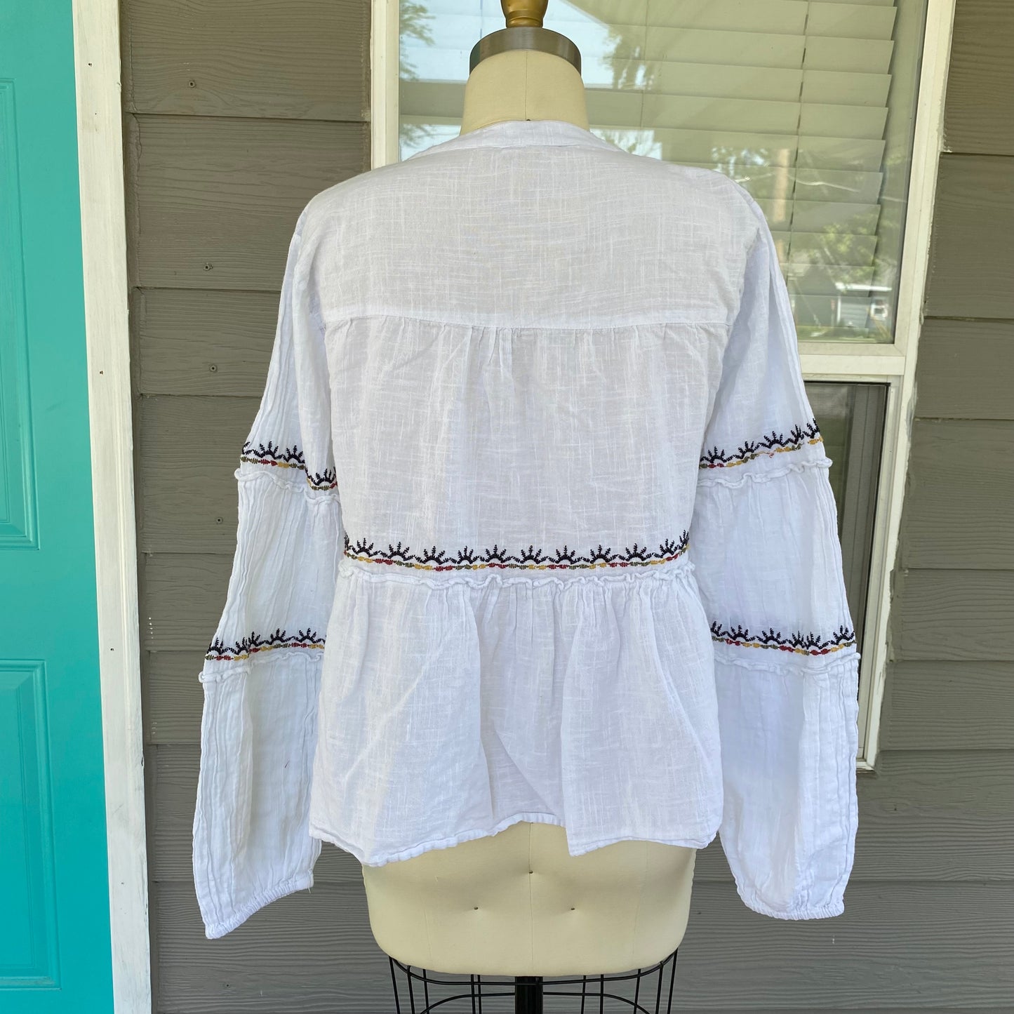Embroidered Linen Blouse