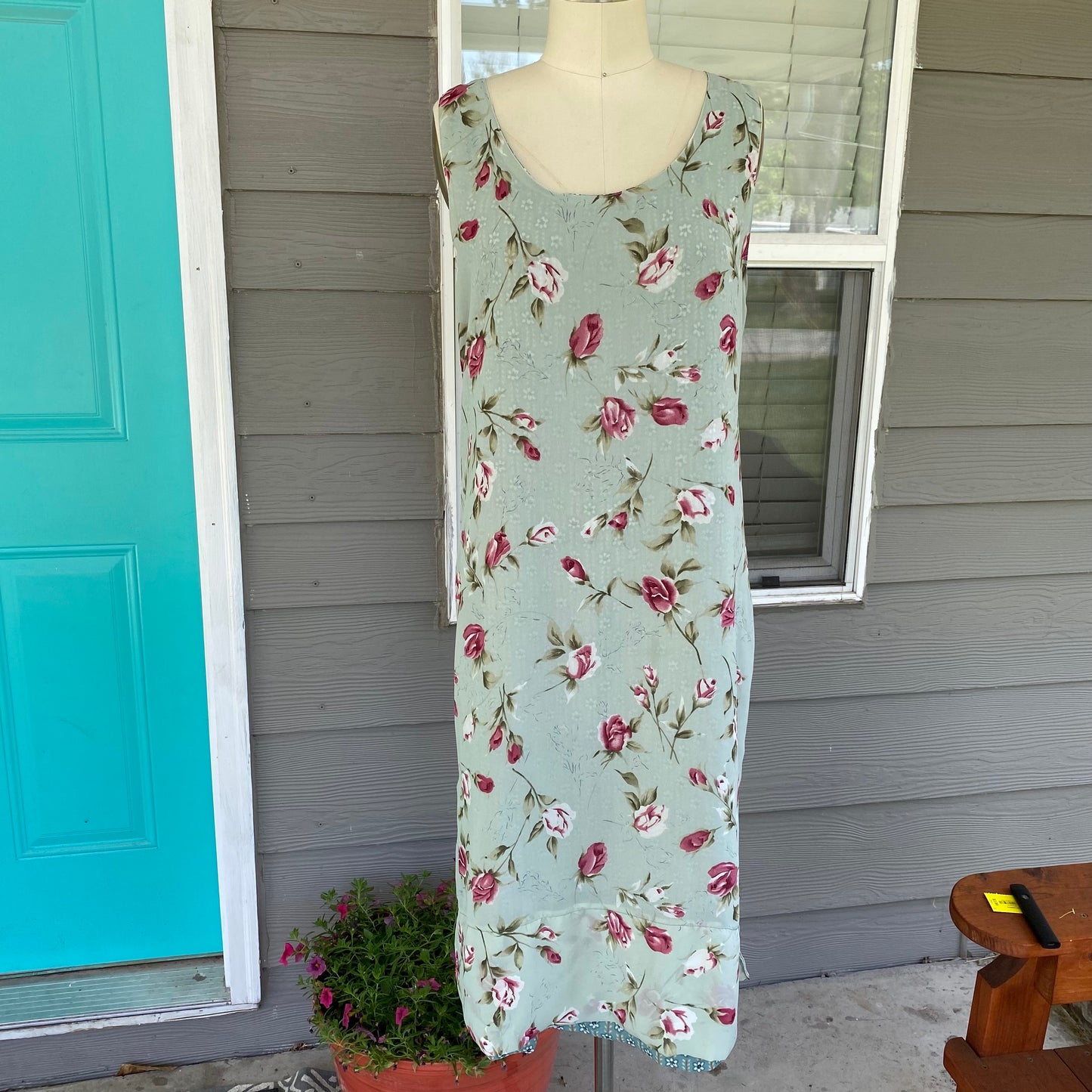 Green Reversible Floral Dress
