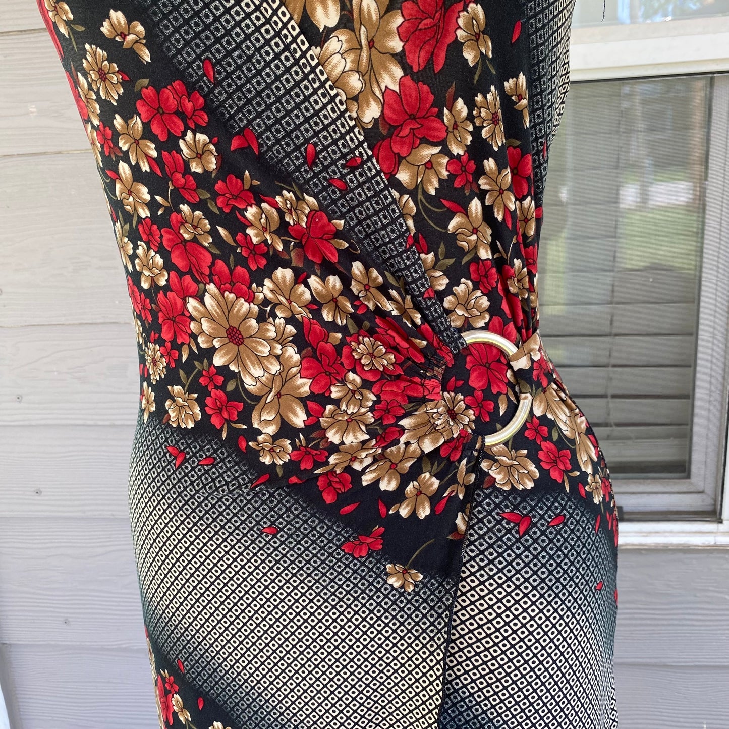 Vintage Floral Halter Dress