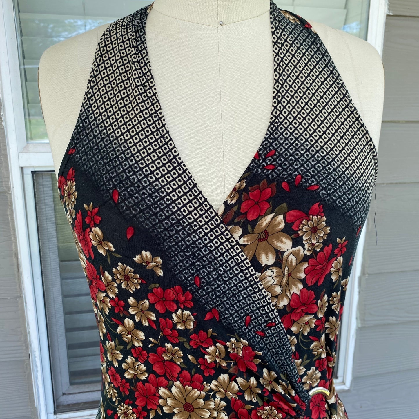 Vintage Floral Halter Dress