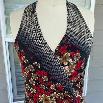 Vintage Floral Halter Dress