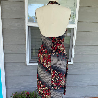 Vintage Floral Halter Dress