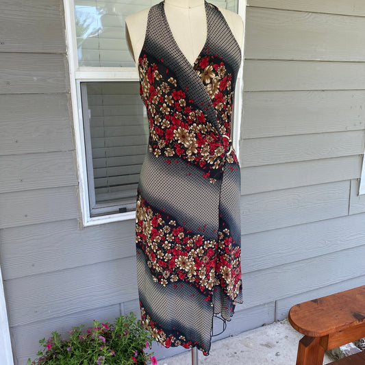 Vintage Floral Halter Dress