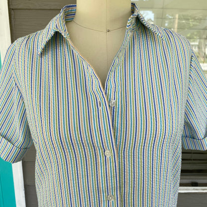 Vintage American Sweetheart Striped Button Up