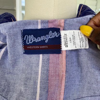 Vintage Indigo Striped Button Up