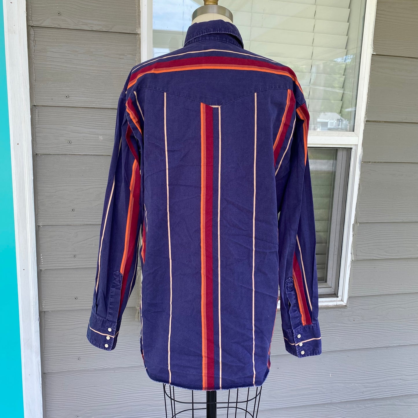 Vintage Indigo Striped Button Up