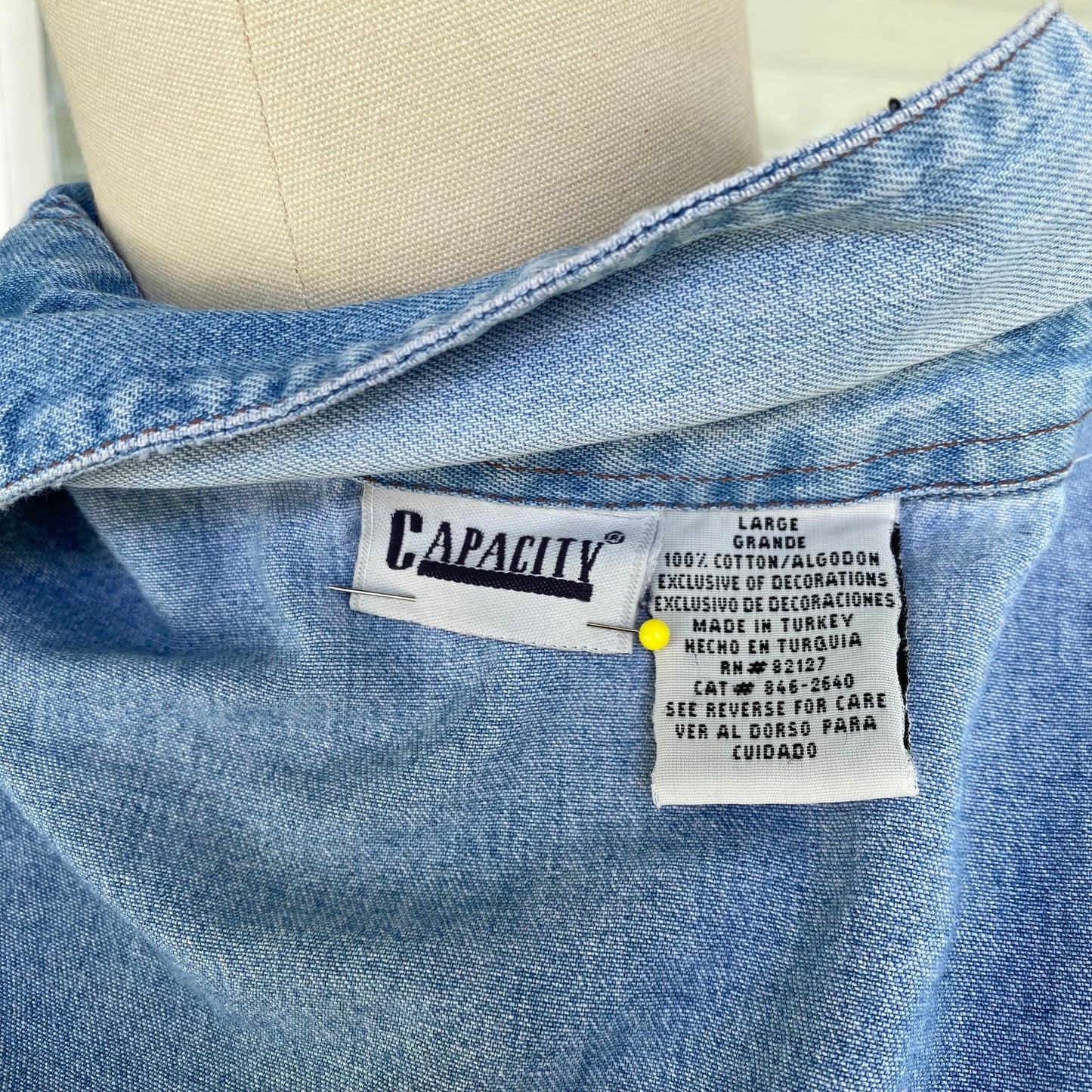 Vintage Embroidered Denim Button Up