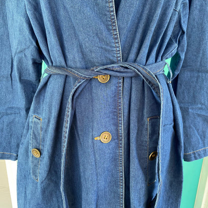 Dark Wash Denim Trench Coat
