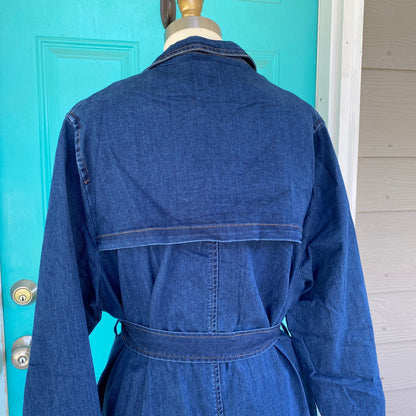 Dark Wash Denim Trench Coat