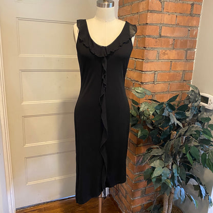 Black Ruffle Trim Dress