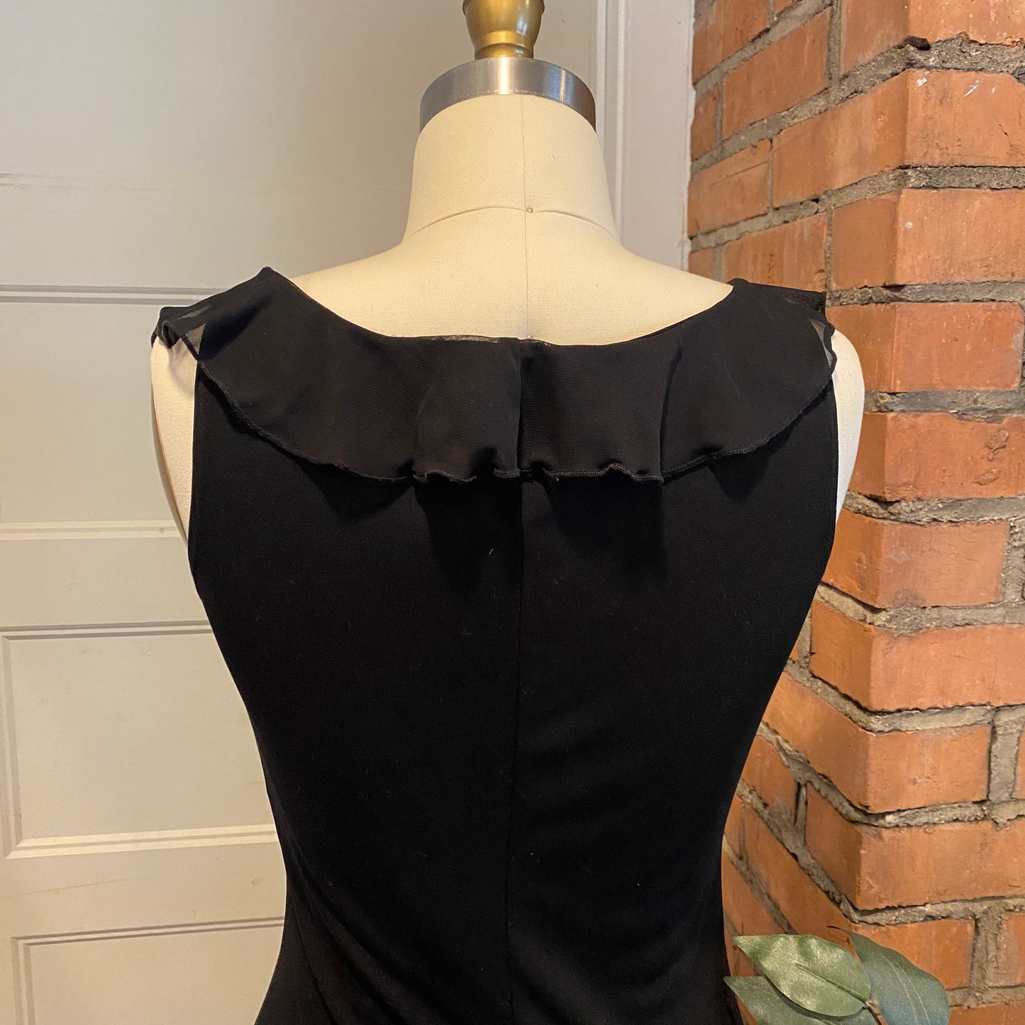 Black Ruffle Trim Dress