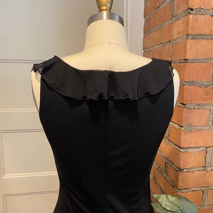 Black Ruffle Trim Dress