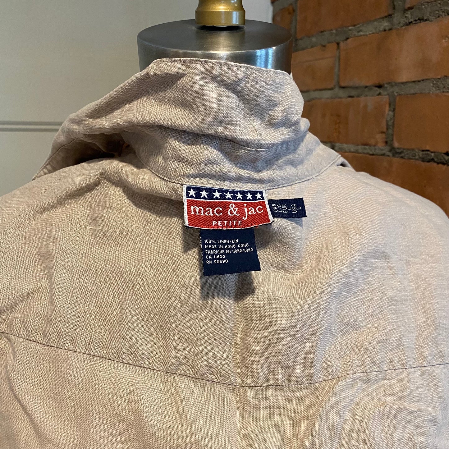 Beige Linen Button Up