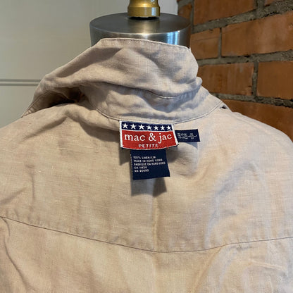 Beige Linen Button Up