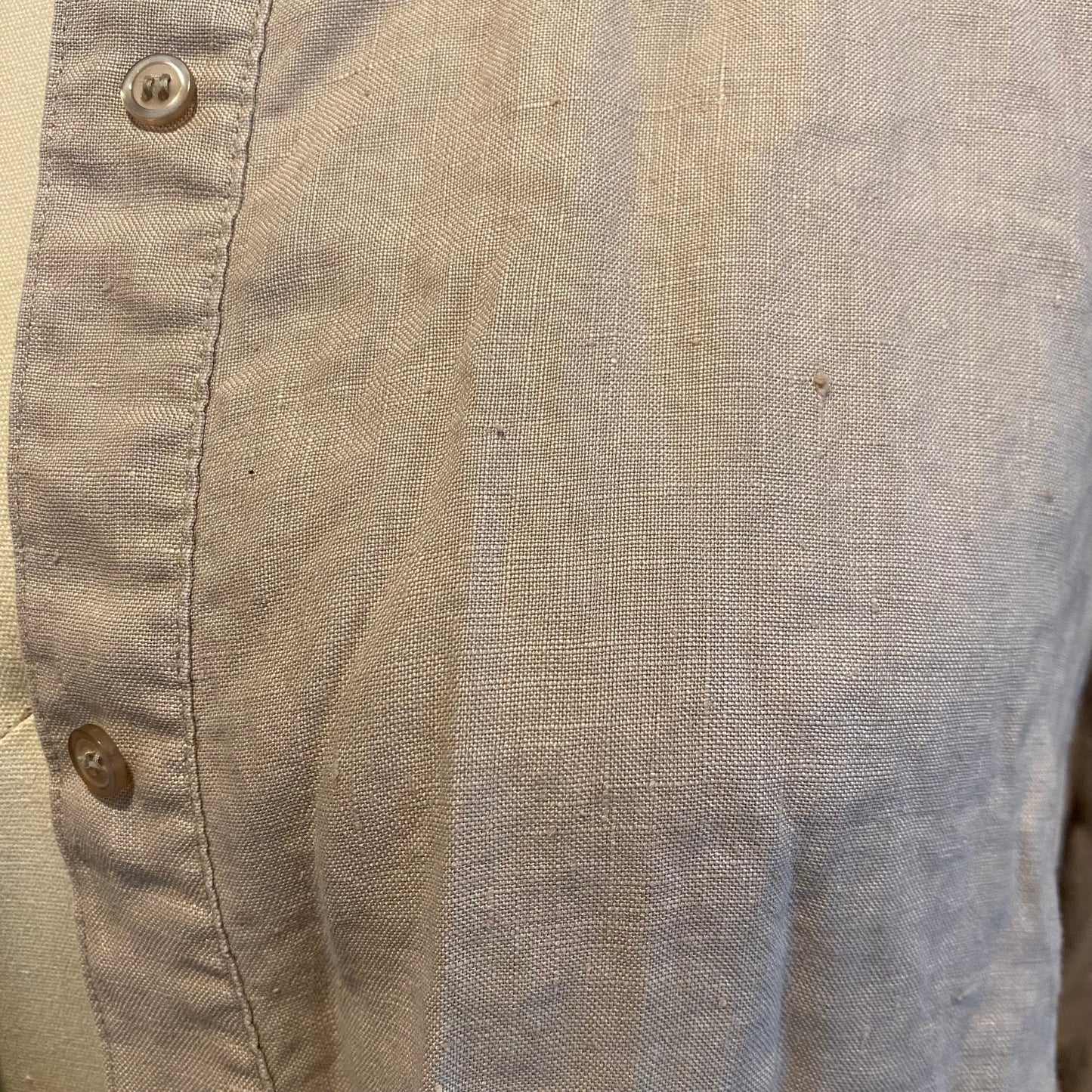 Beige Linen Button Up