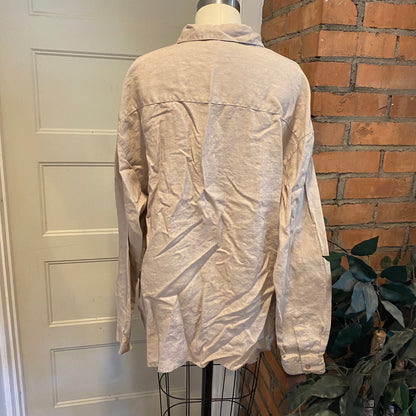 Beige Linen Button Up