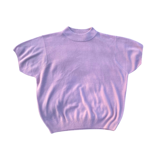 Pink Short Sleeve Knit Sweater