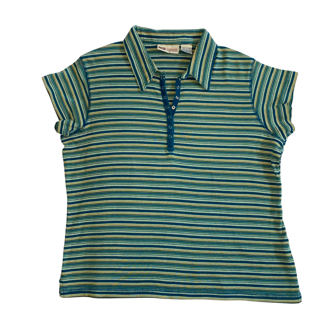 Green Striped Polo Shirt
