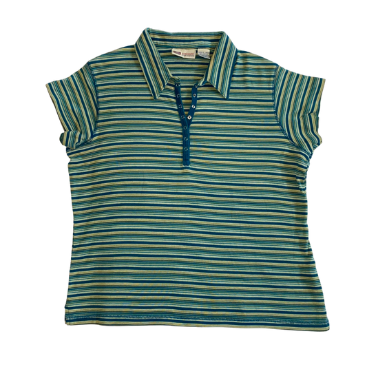 Green Striped Polo Shirt