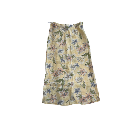 Pastel Yellow Floral Maxi Skirt