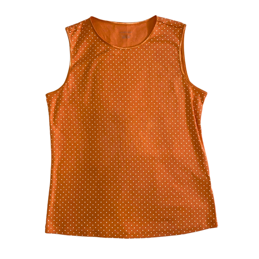 Orange and White Polka Dot Tank Top