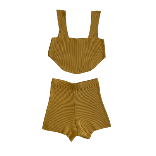 Reworked Yellow Knit 2 Piece