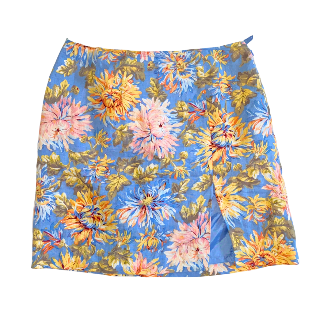 Blue Floral Skirt